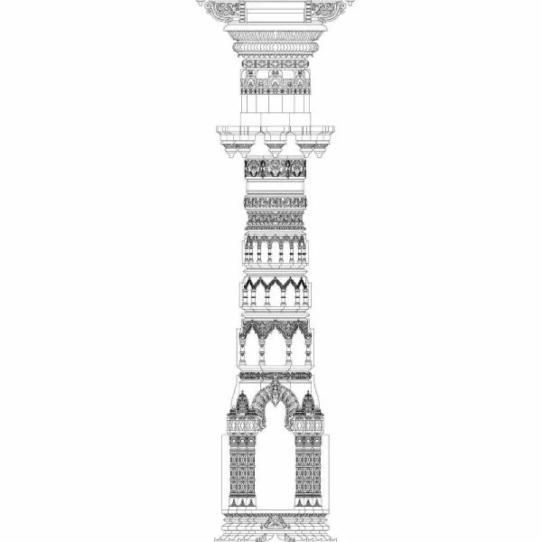 Temple Pillar Design DWG SHOP